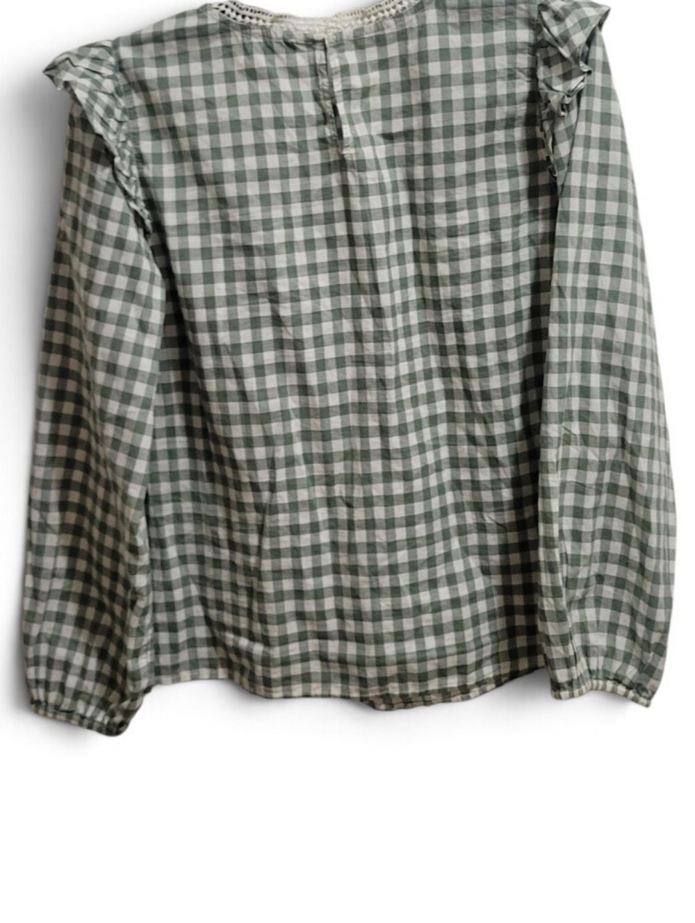 J. Crew Gingham Ruffle Blouse - Picture 2 of 5